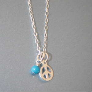 Small Peace Sterling Silver Necklace